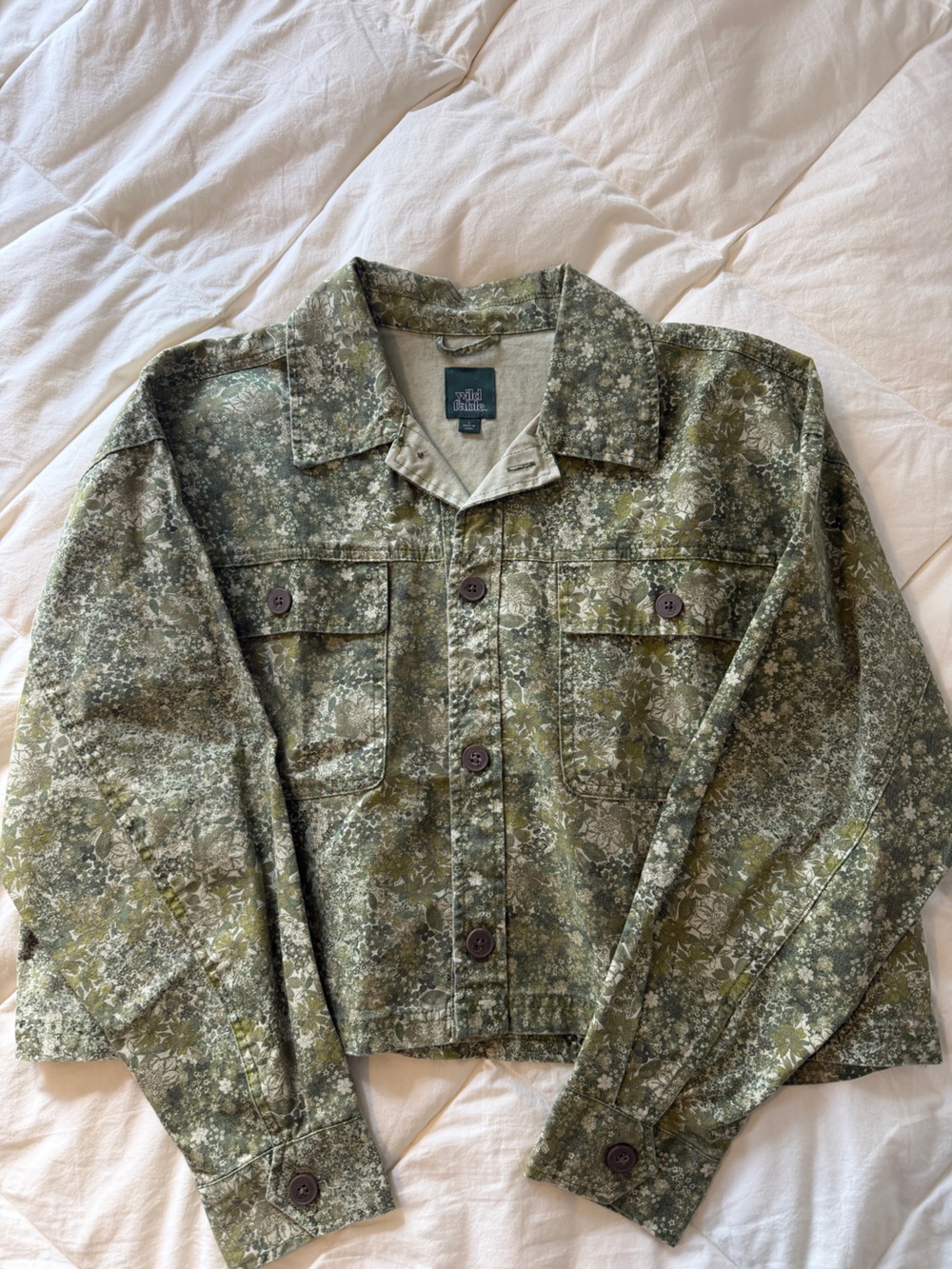 wild fable Olive Green Floral Utility Jacket